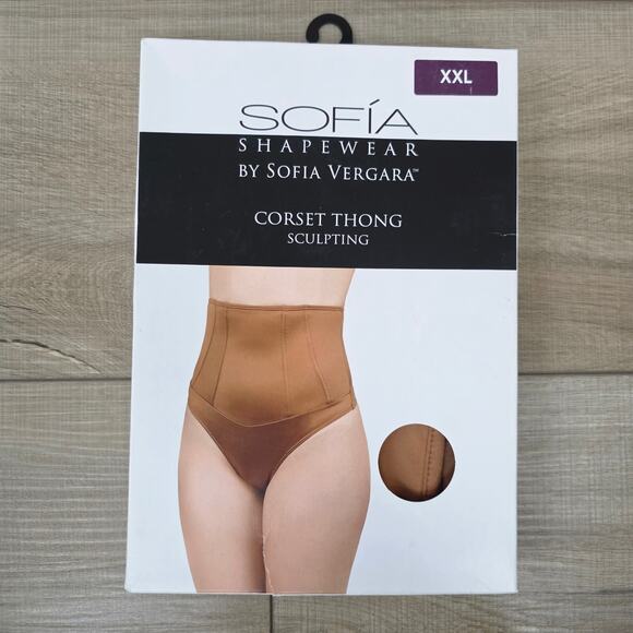 Sofia Intimates by Sofia Vergara Bronze Corset Thong Sculpting Women Sz XXL - Picture 8 of 10